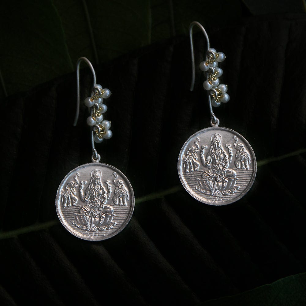 Lakshmi Coin Pearl Earring