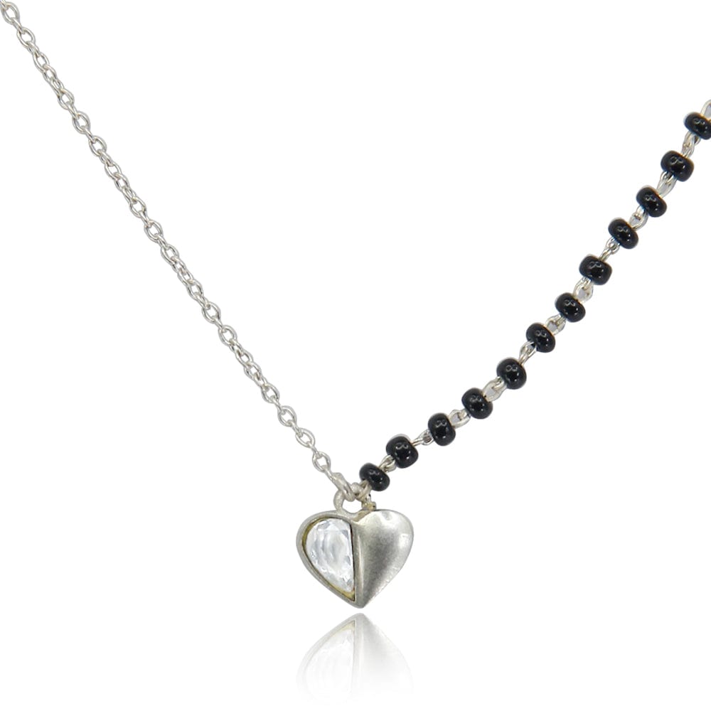 silver oxised mangalsutra