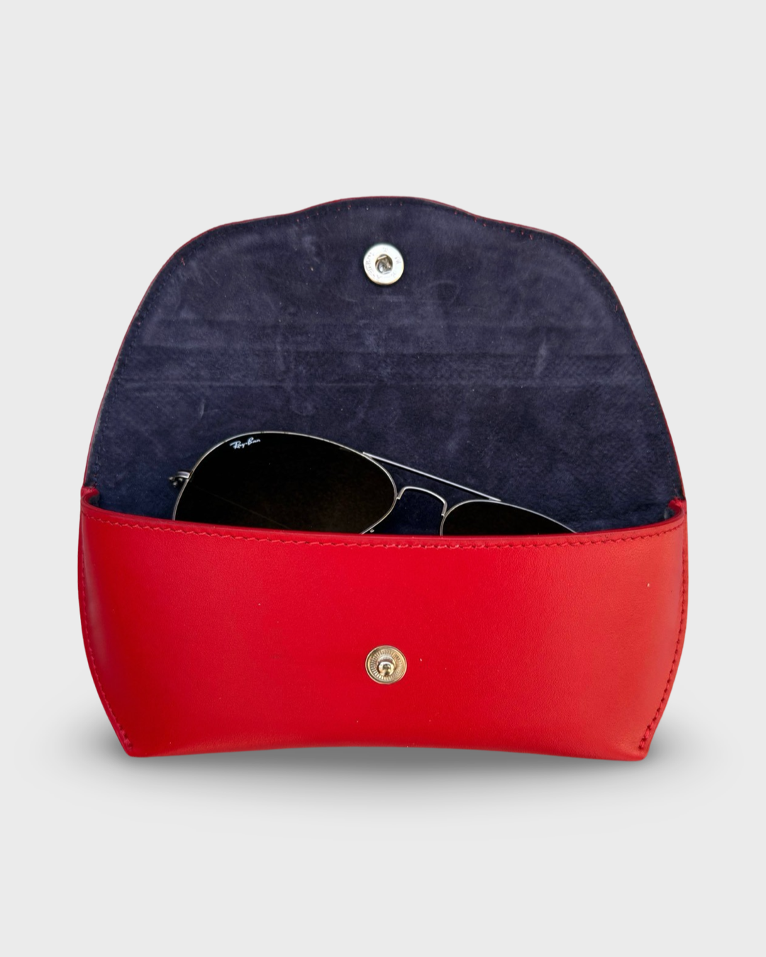 Scarlet Red__Leather Red SUNGLASSES CASE for branded goggles 