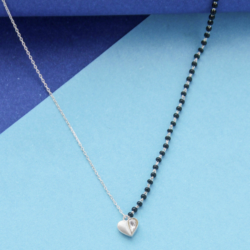 silver oxised mangalsutra