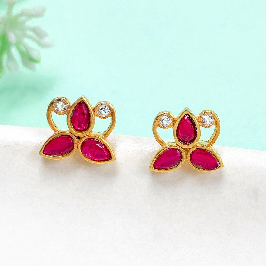 Silver Lotus Stud Earings