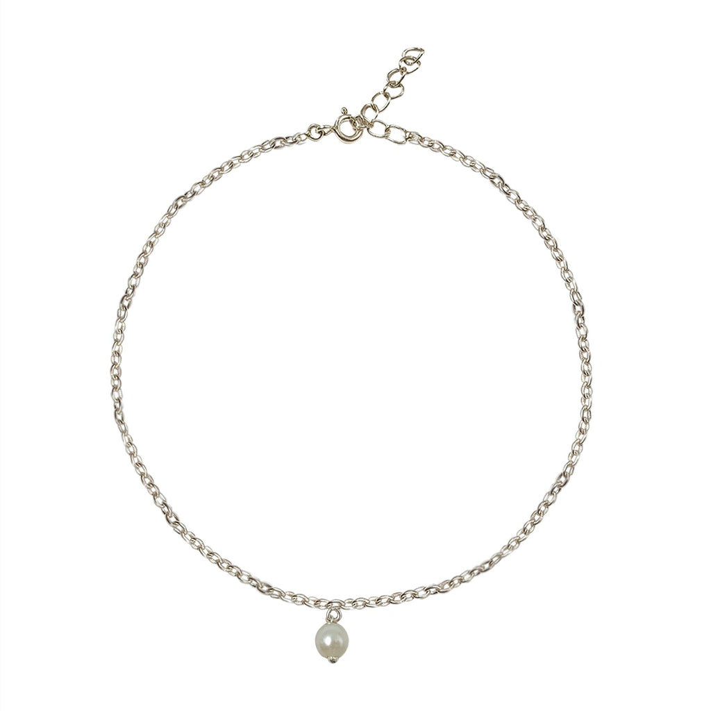Silver Pearl Anklet