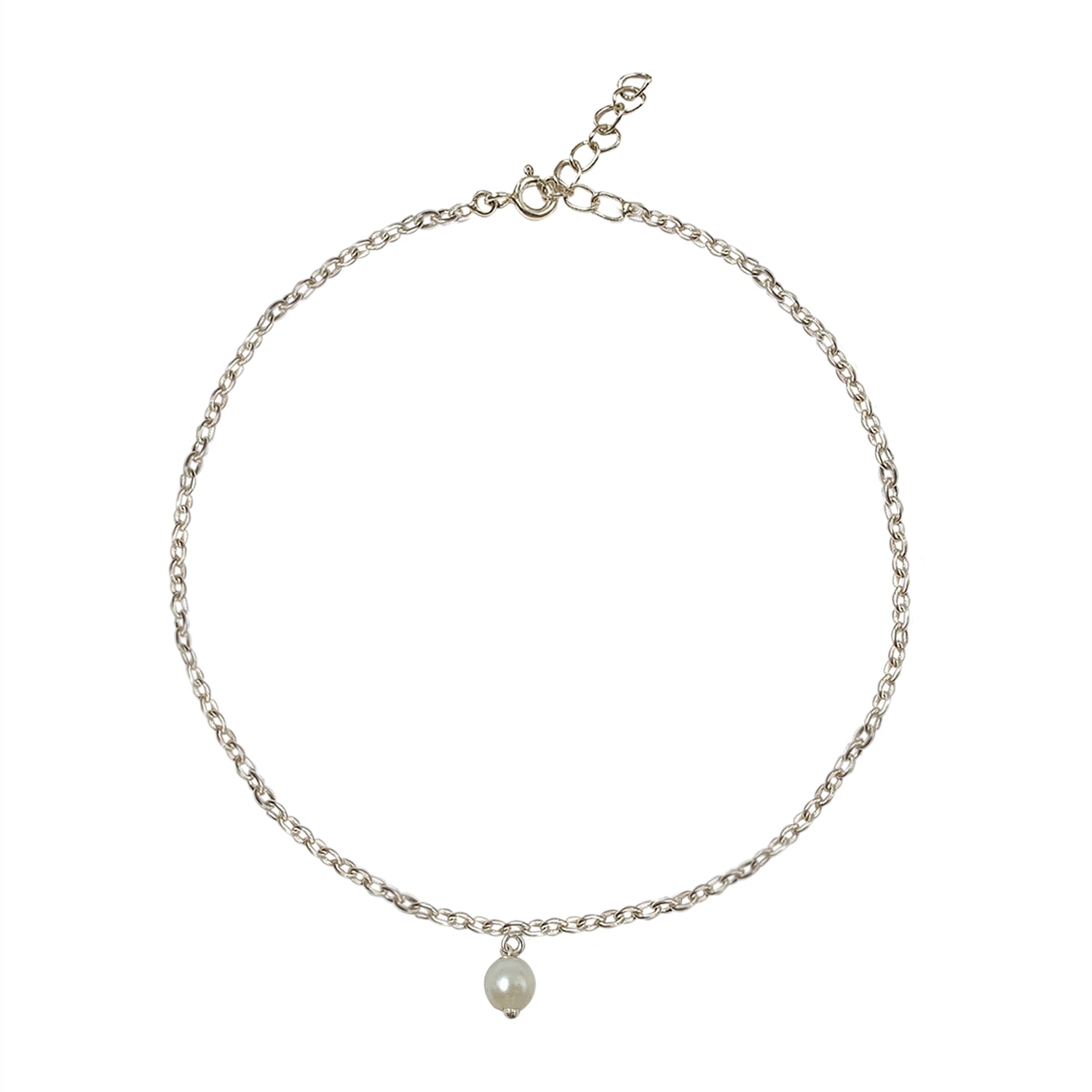 Silver Pearl Anklet
