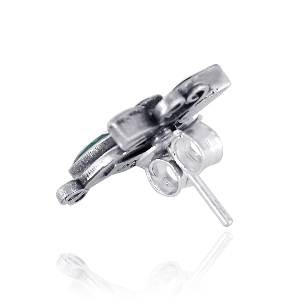 92.5 Silver Green butterfly earring