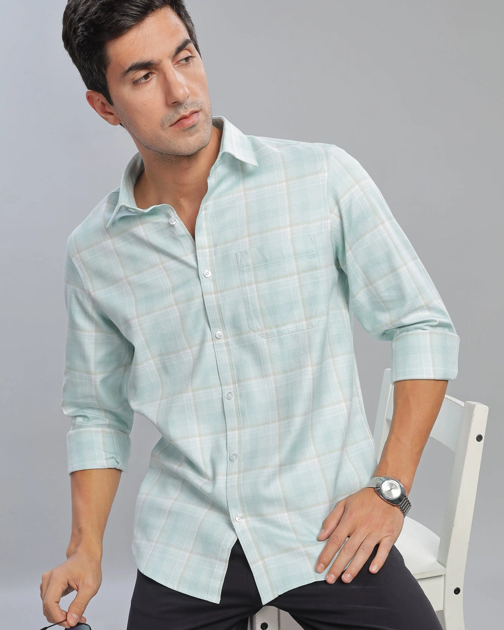 Ice Green Checked ShirtUnited By Hope