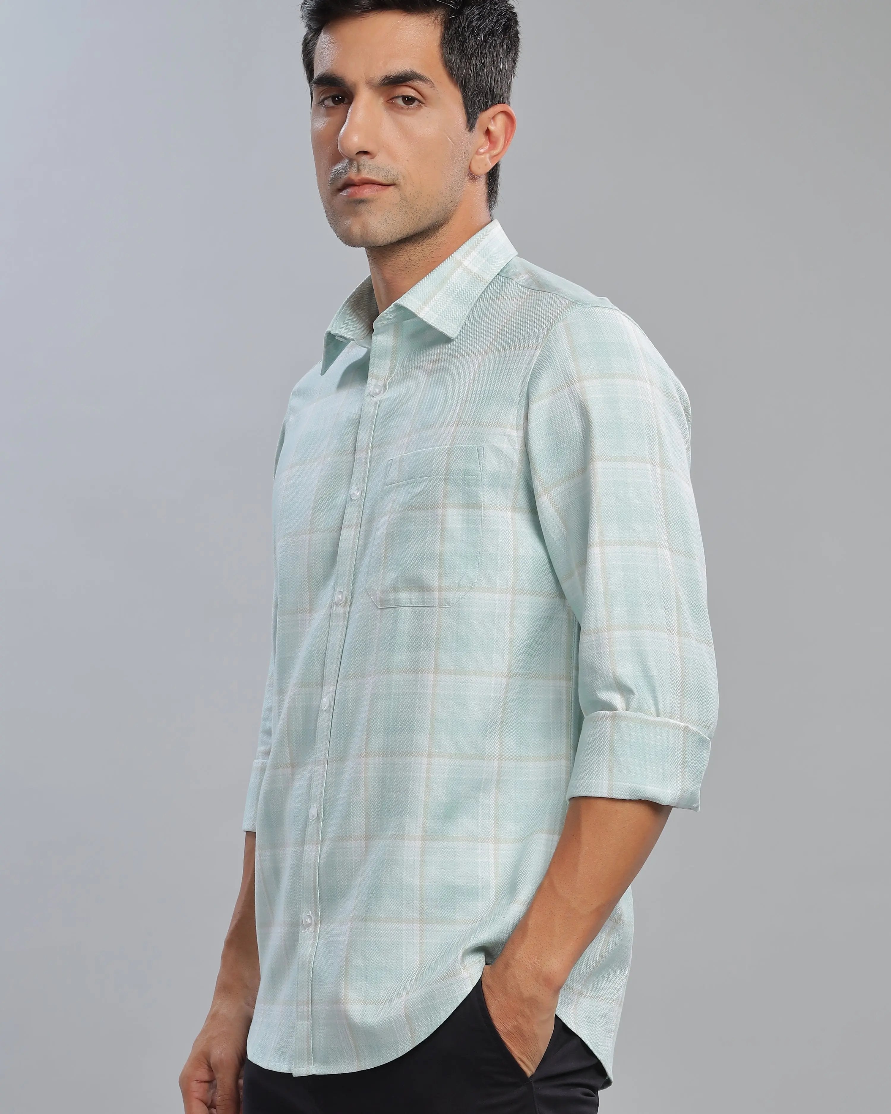 Ice Green Checked ShirtUnited By Hope