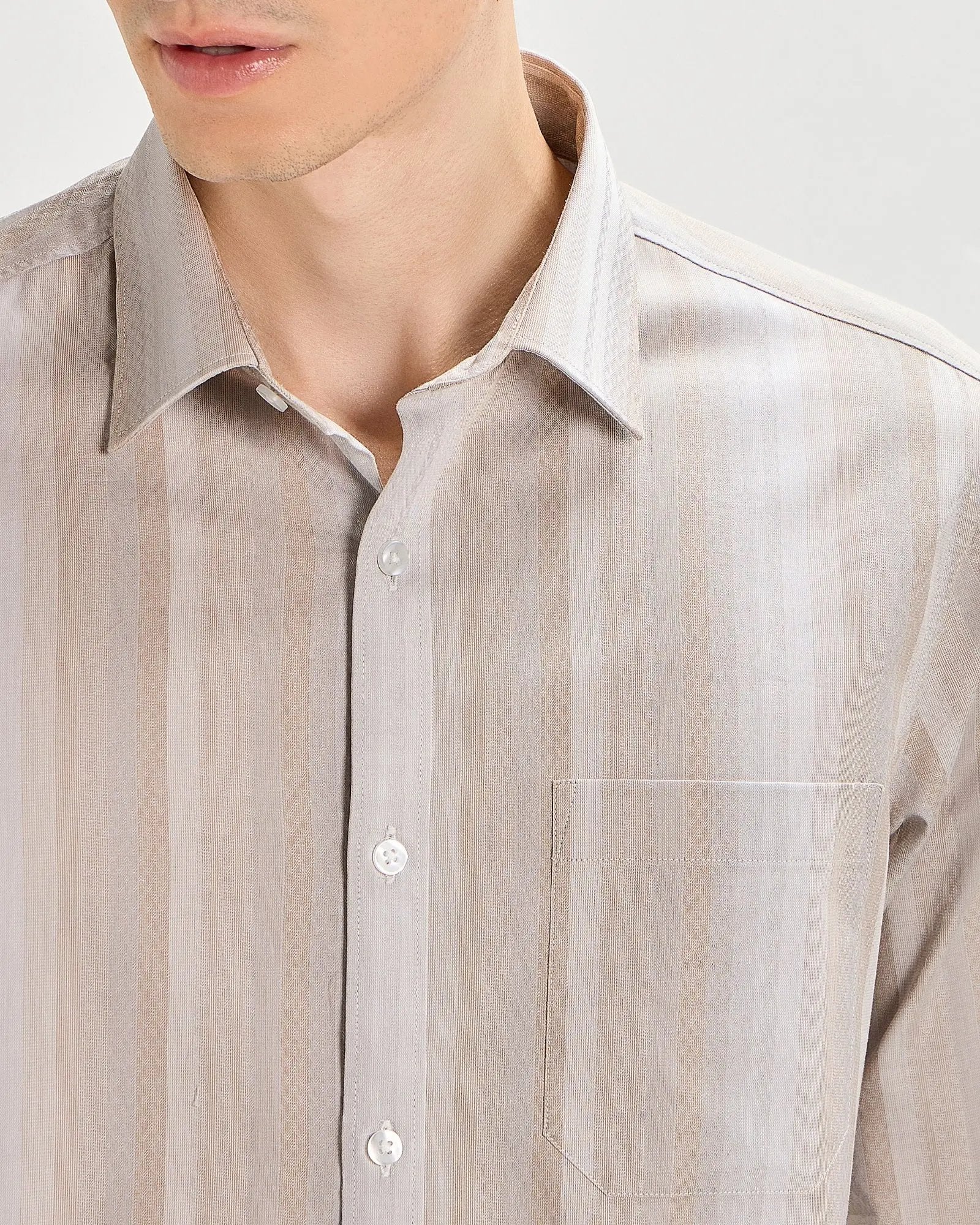 Indian Tan Striped ShirtUnited By Hope