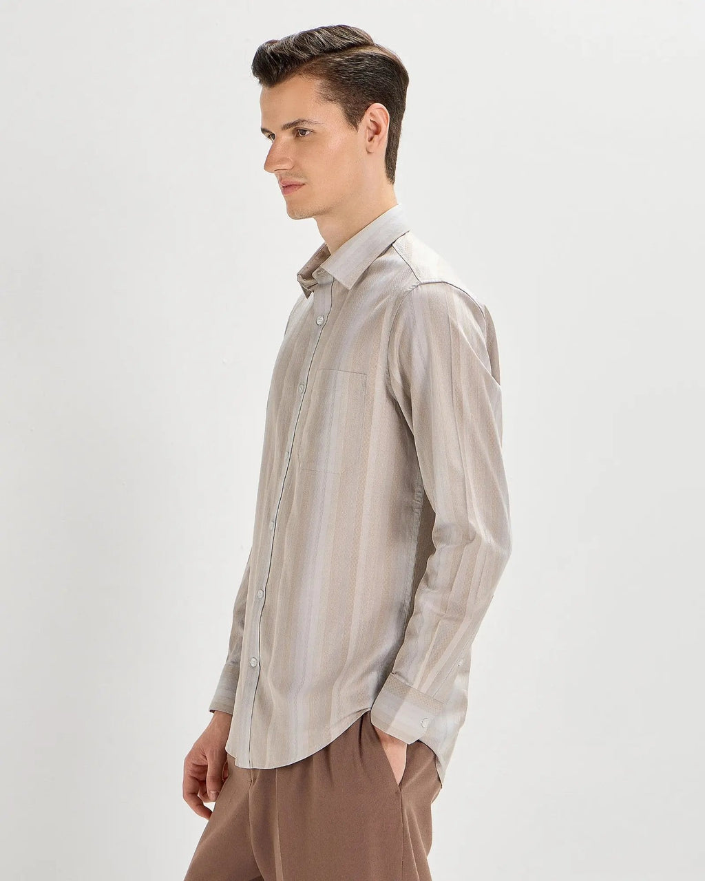 Indian Tan Striped ShirtUnited By Hope