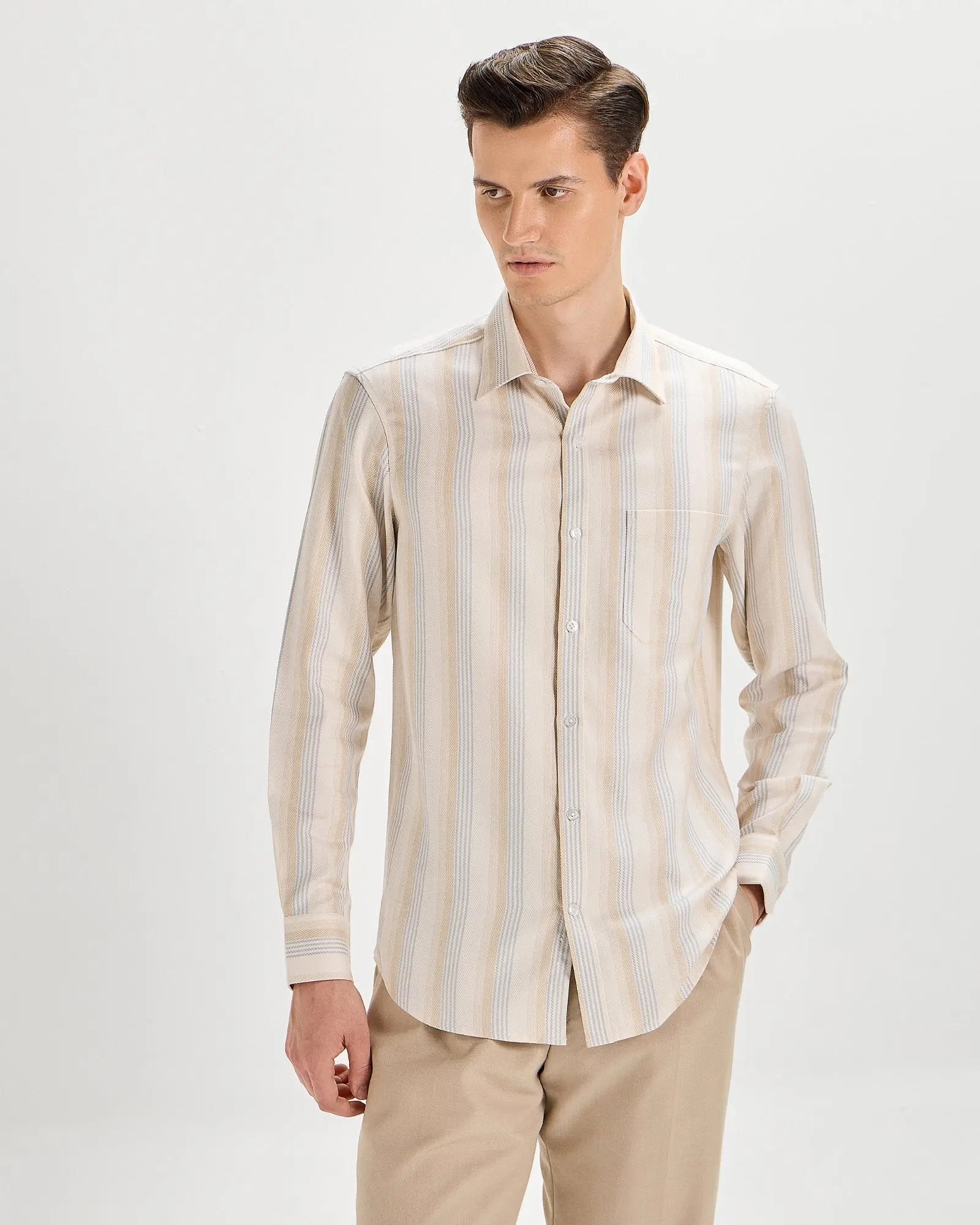 Ivory Cream Striped ShirtUnited By Hope
