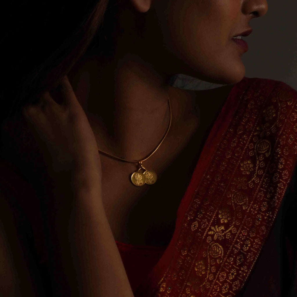 Lakshmi Silver Double locket