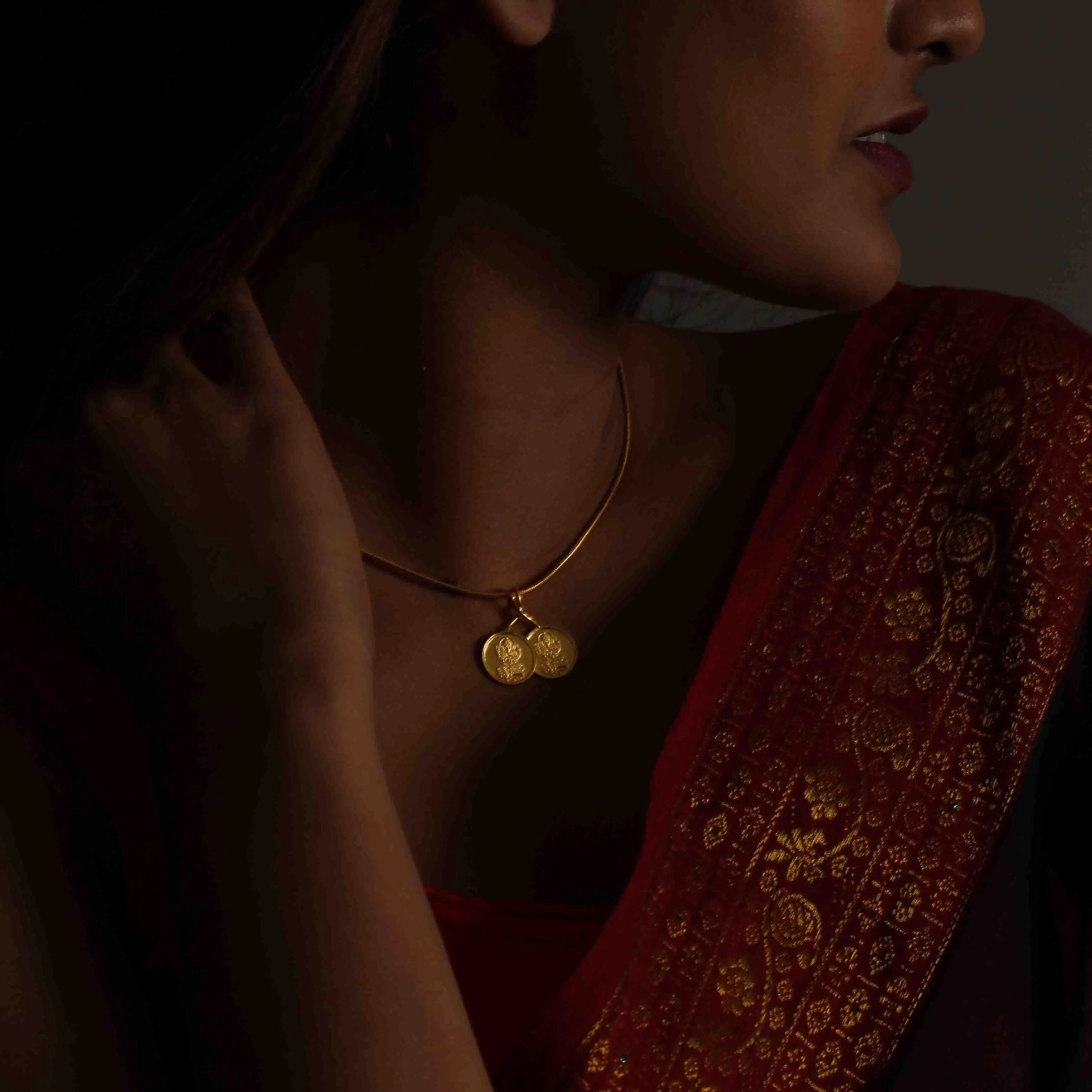 Lakshmi Silver Double locket