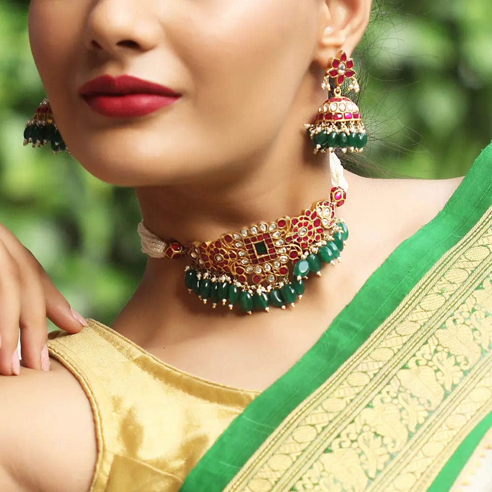 Kundan Jadau Silver Choker