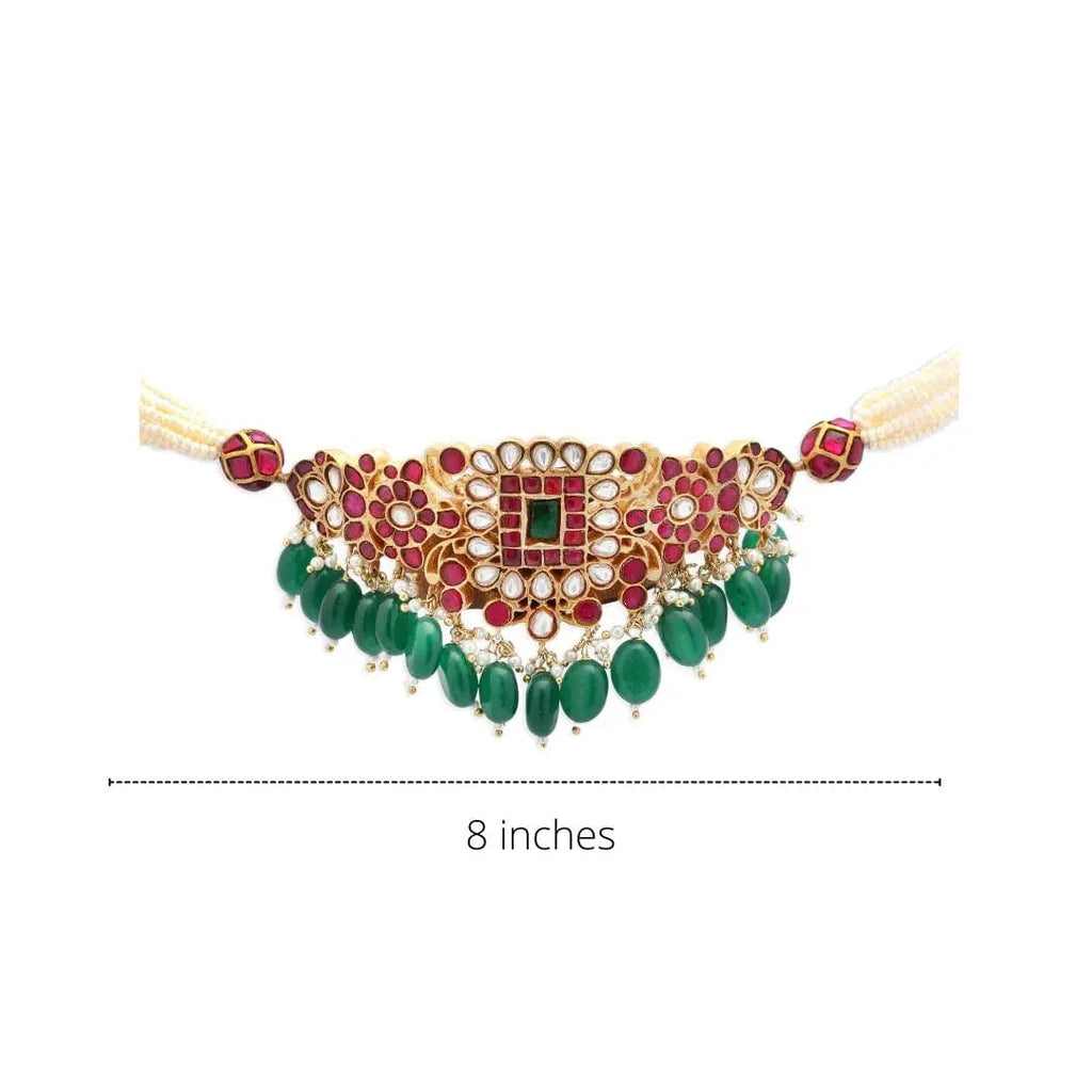 Kundan Jadau Silver Choker