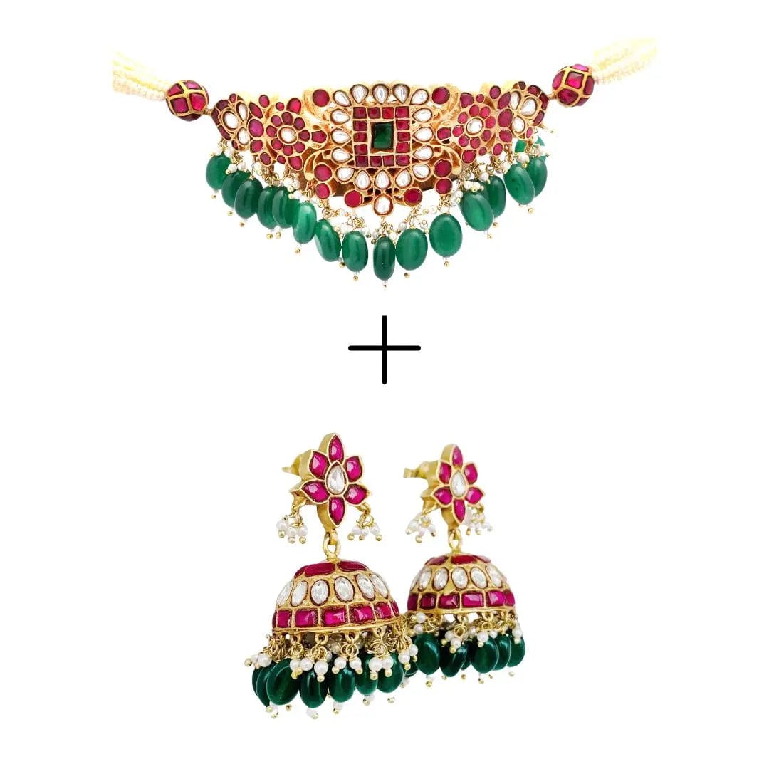 Kundan Jadau Silver Choker