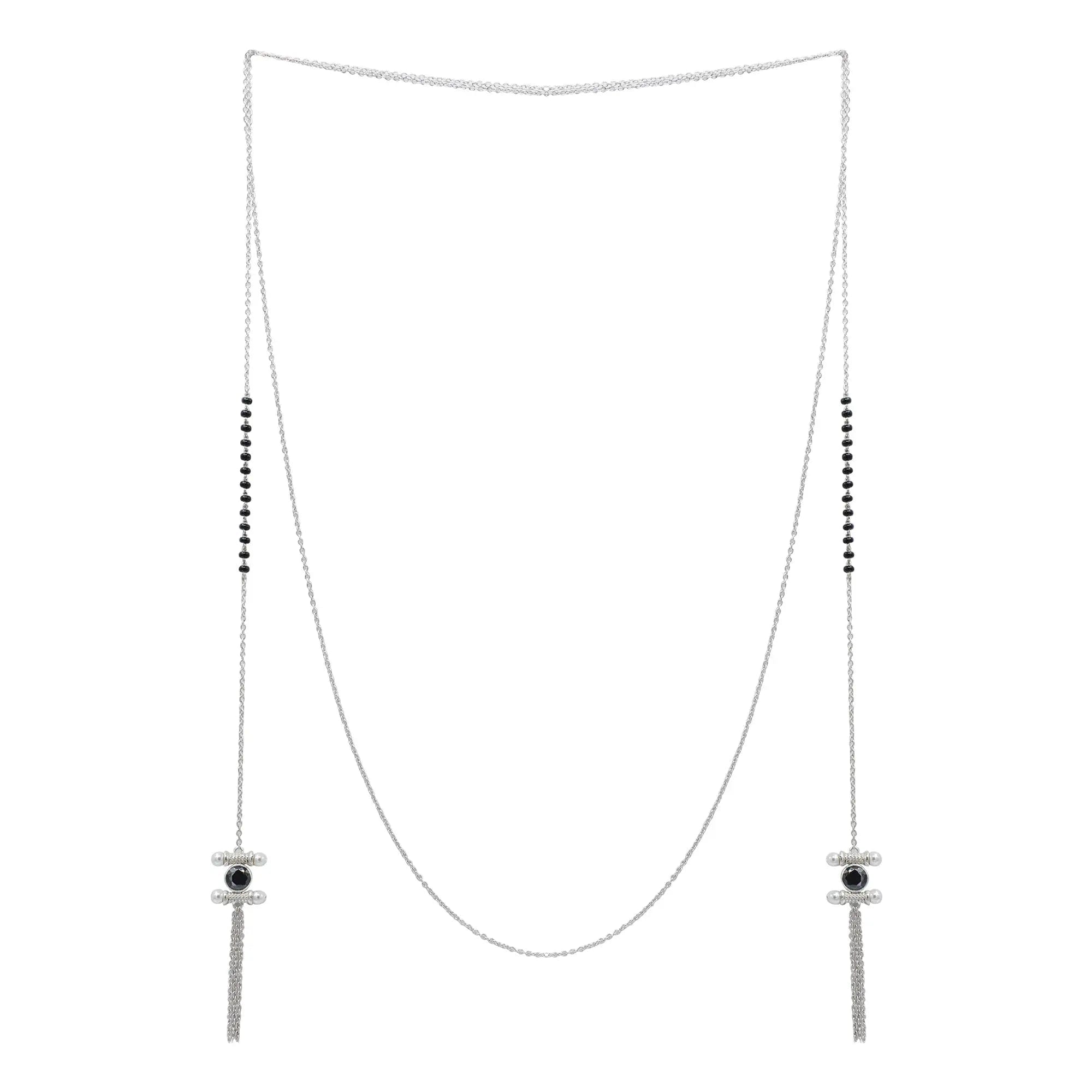 Lariat Wrap Silver 92.5 Mangalsutra Necklace