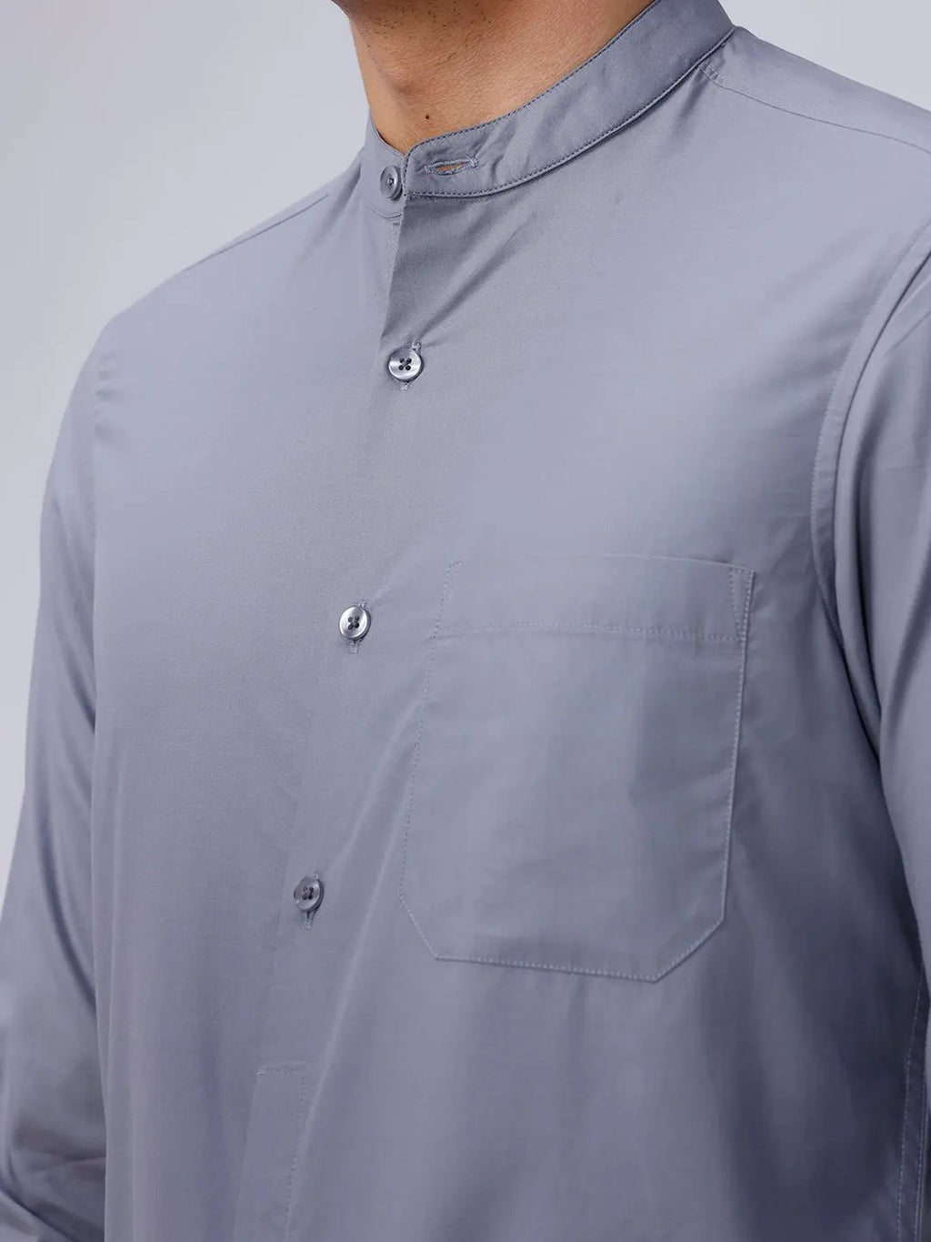 Light Grey Cotton Tencel Plain ShirtUnited By Hope