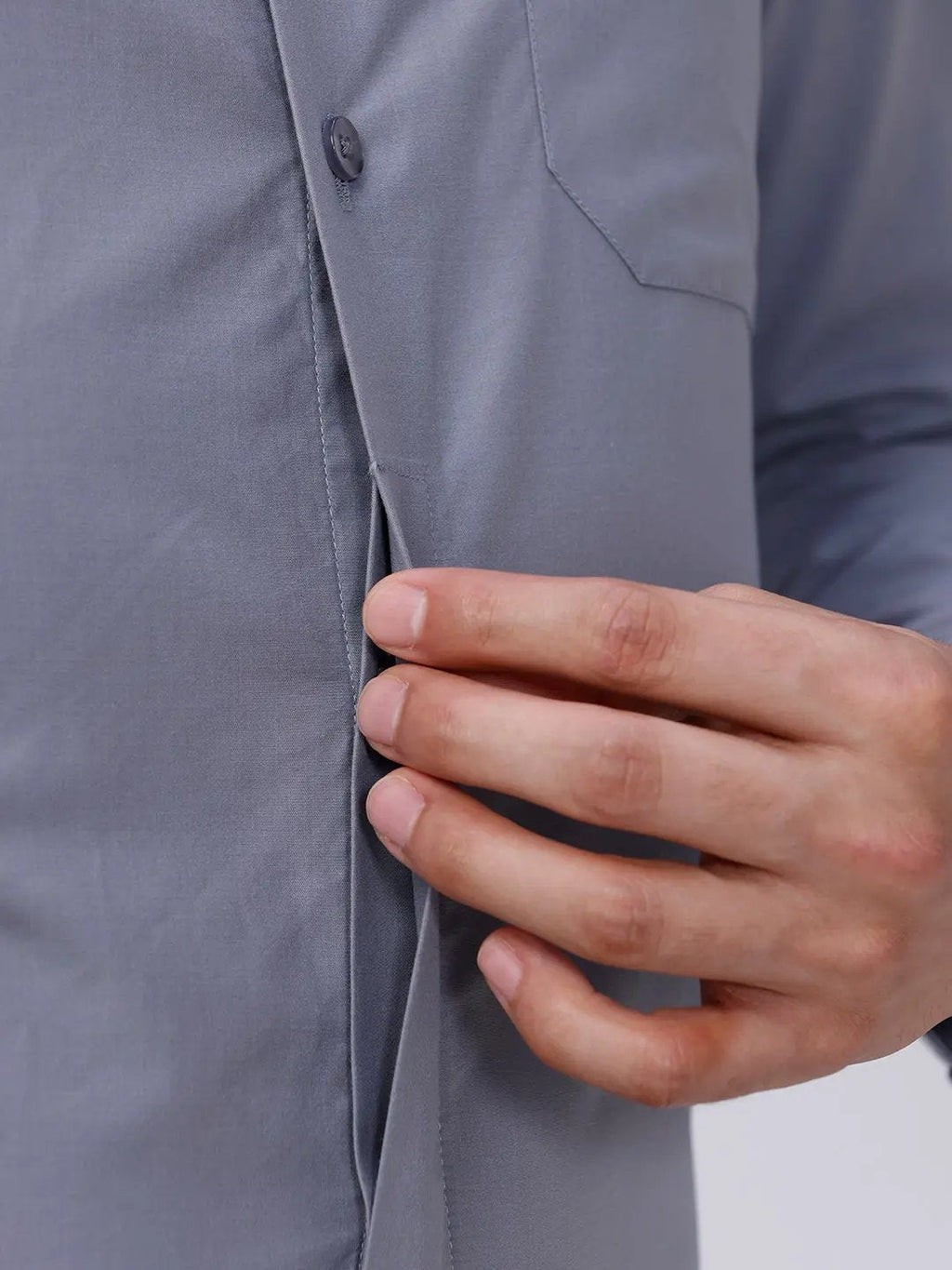 Light Grey Cotton Tencel Plain ShirtUnited By Hope