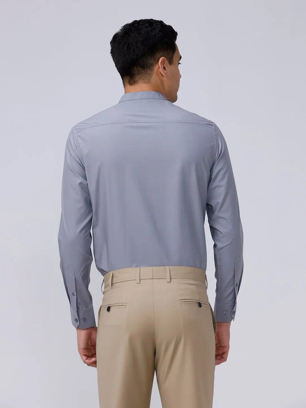 Light Grey Cotton Tencel Plain ShirtUnited By Hope