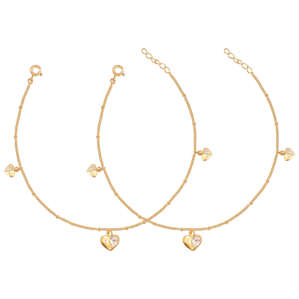 Little Hearts Motif Silver 92.5 Anklets
