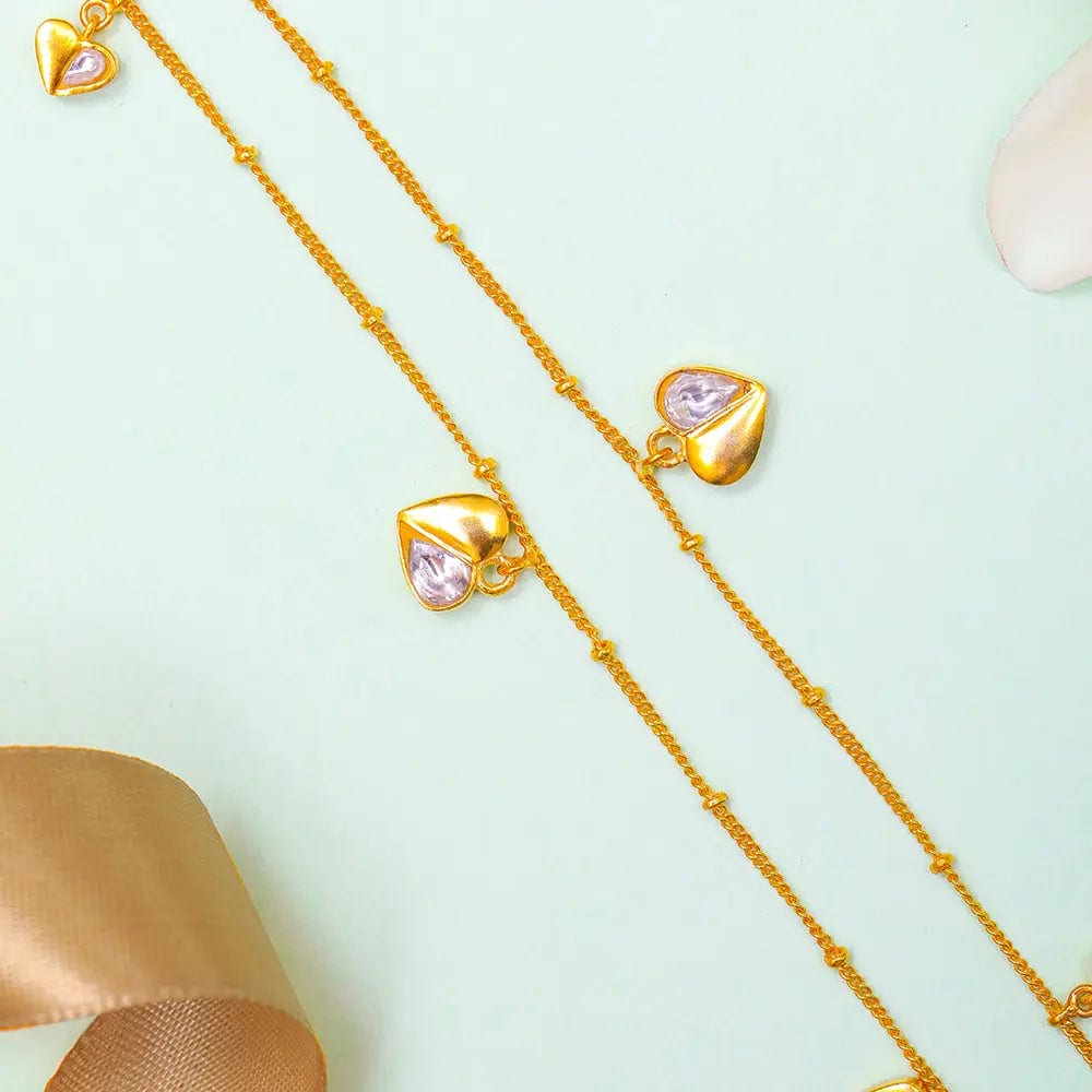 Little Hearts Motif Silver 92.5 Anklets