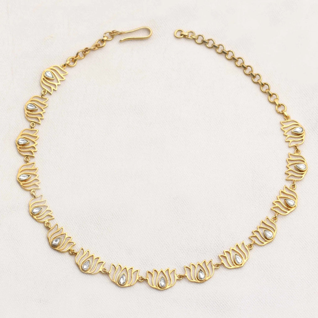 Lotus Gold Plated Silver Choker