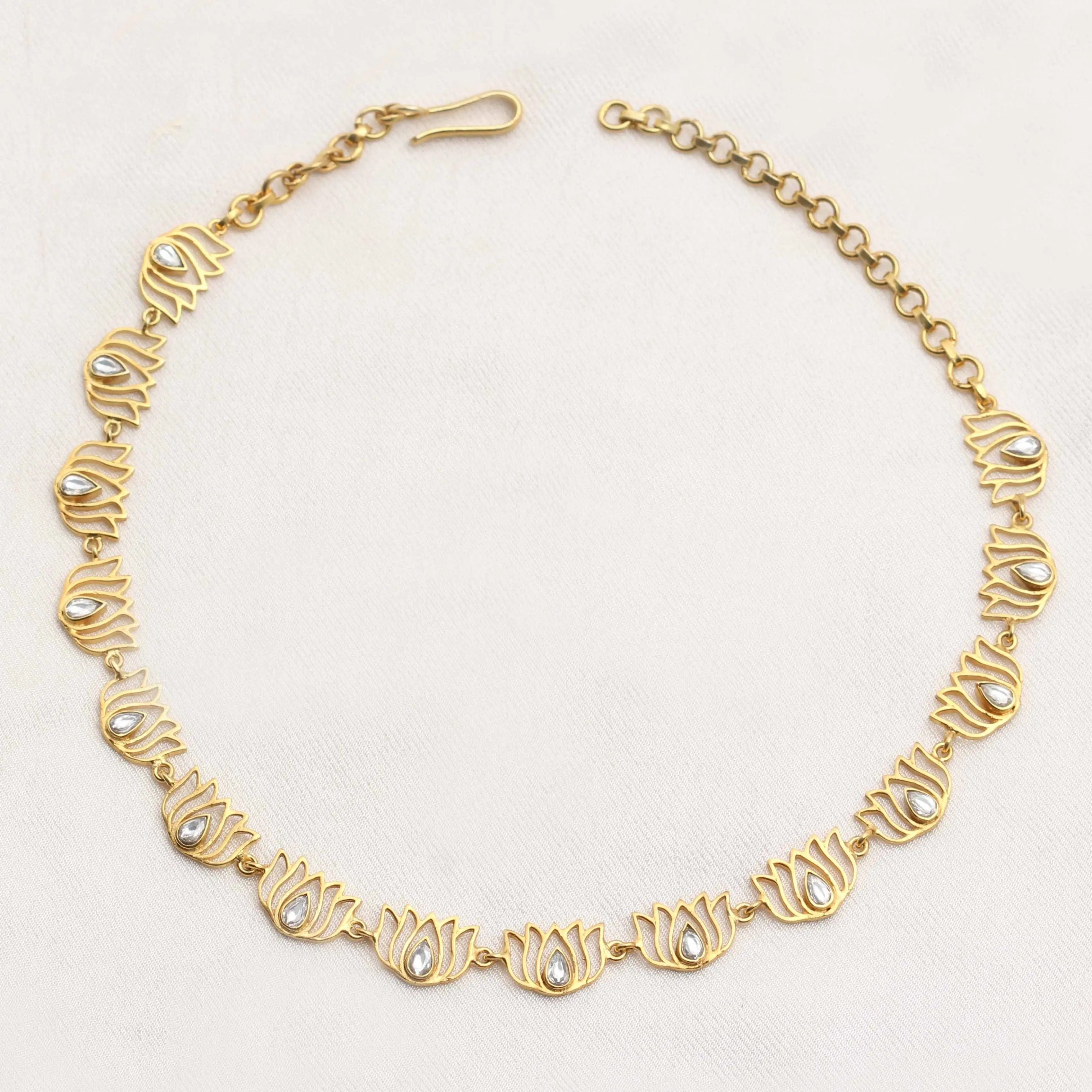 Lotus Gold Plated Silver Choker