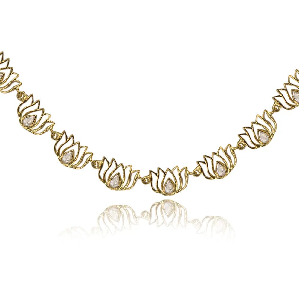 Lotus Gold Plated Silver Choker