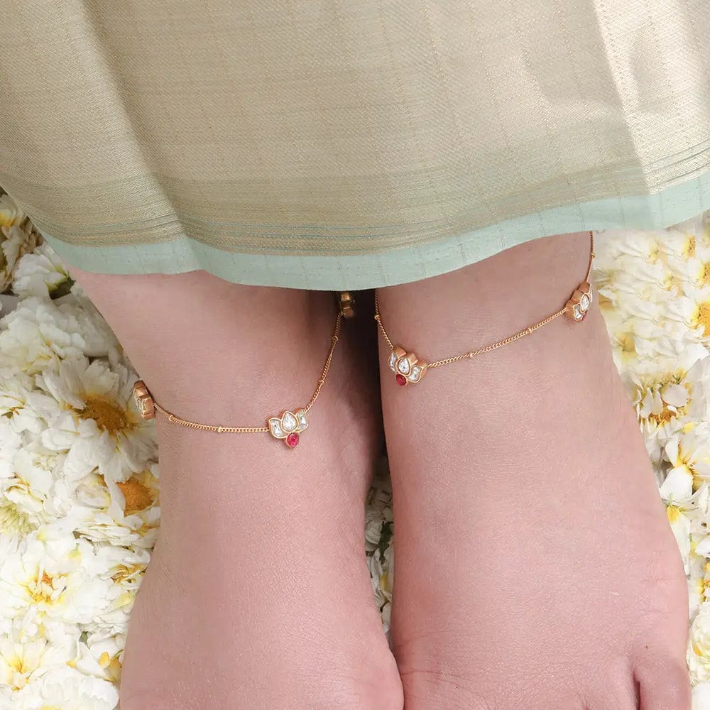 Lotus Kundan Gold Plated Set