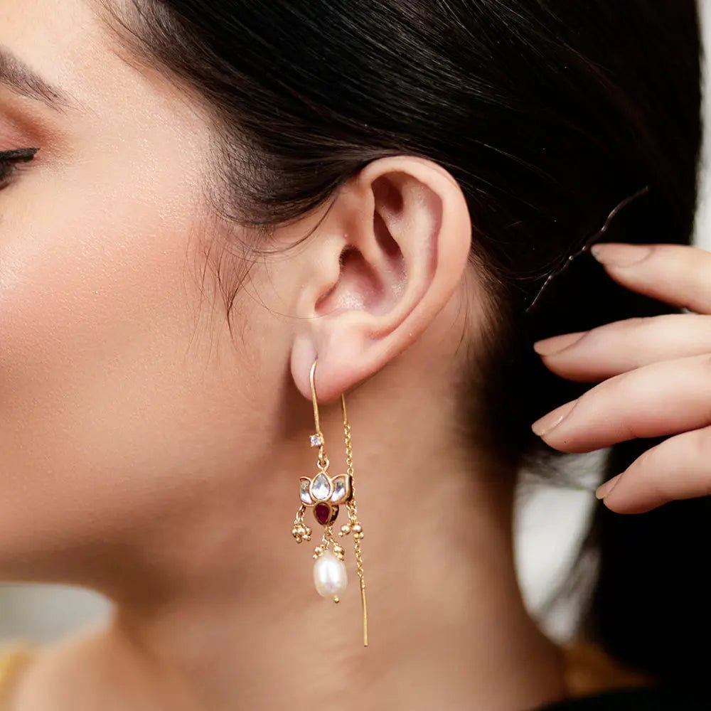 Lotus Kundan Gold Plated Set