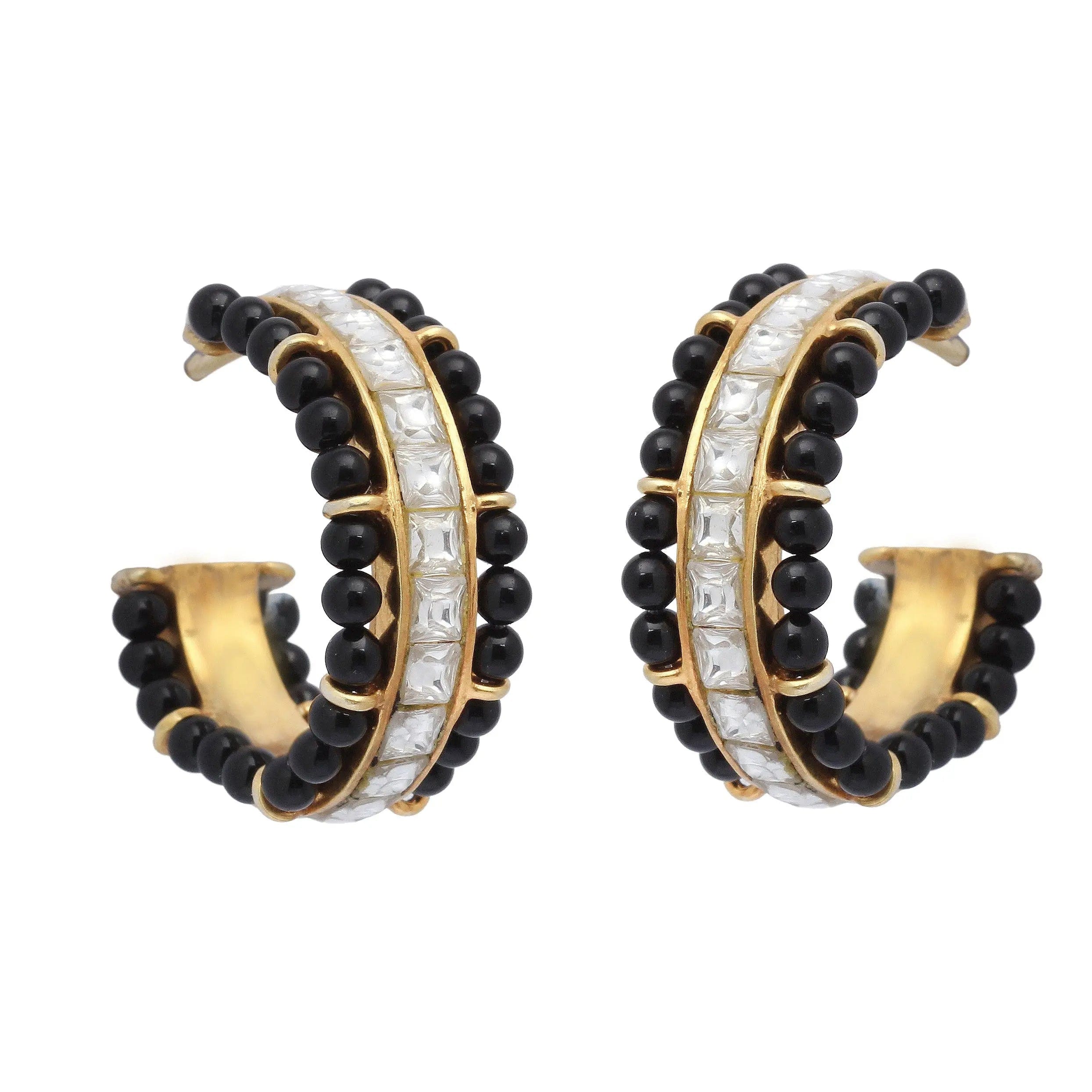 Mangalsutra silver hoop earrings