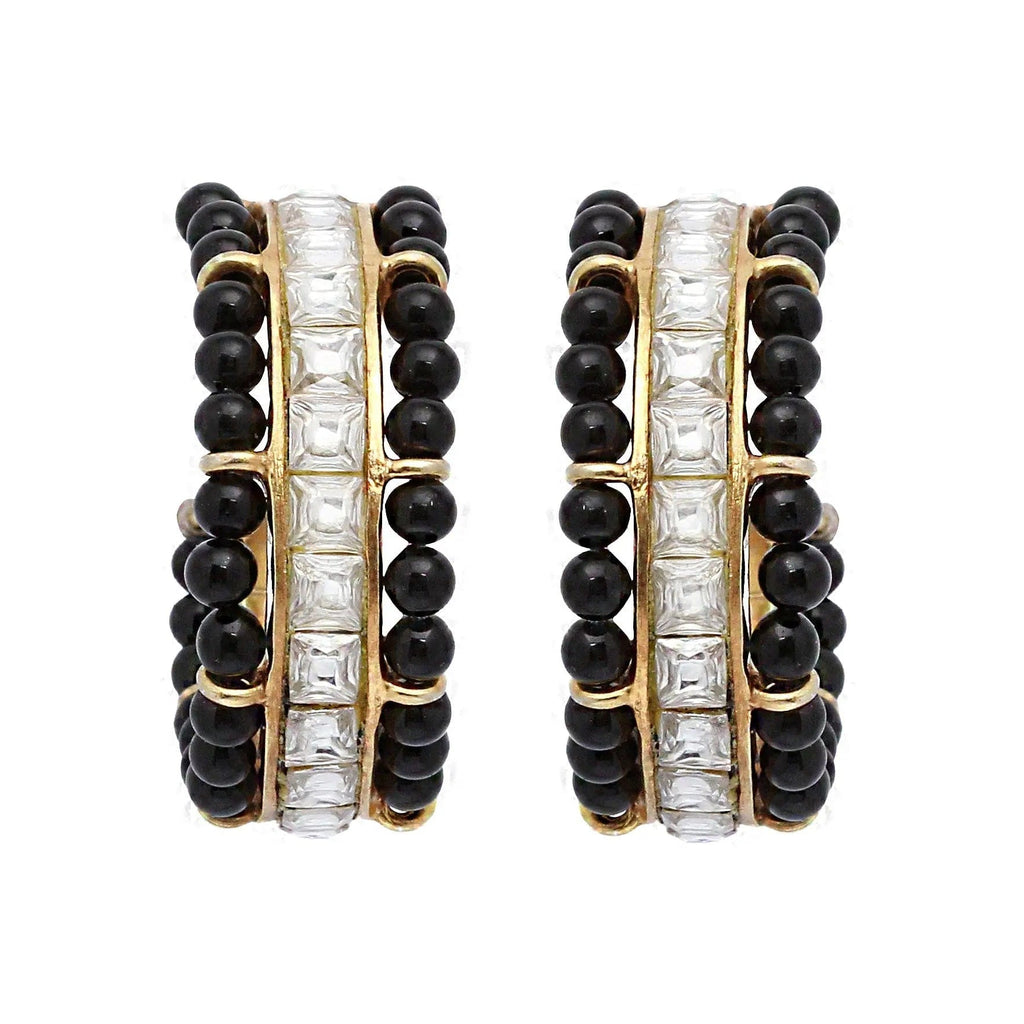 Mangalsutra silver hoop earrings