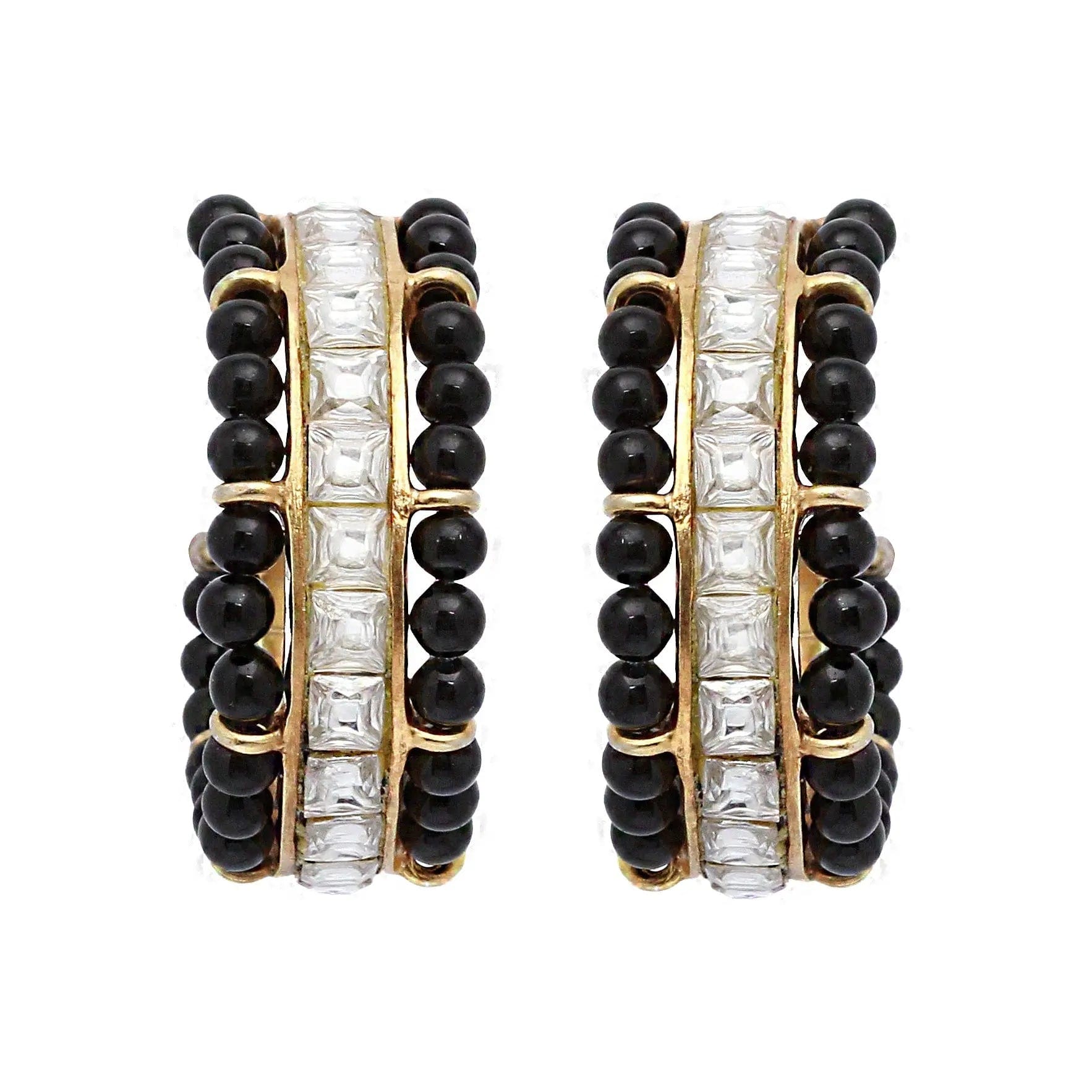 Mangalsutra silver hoop earrings