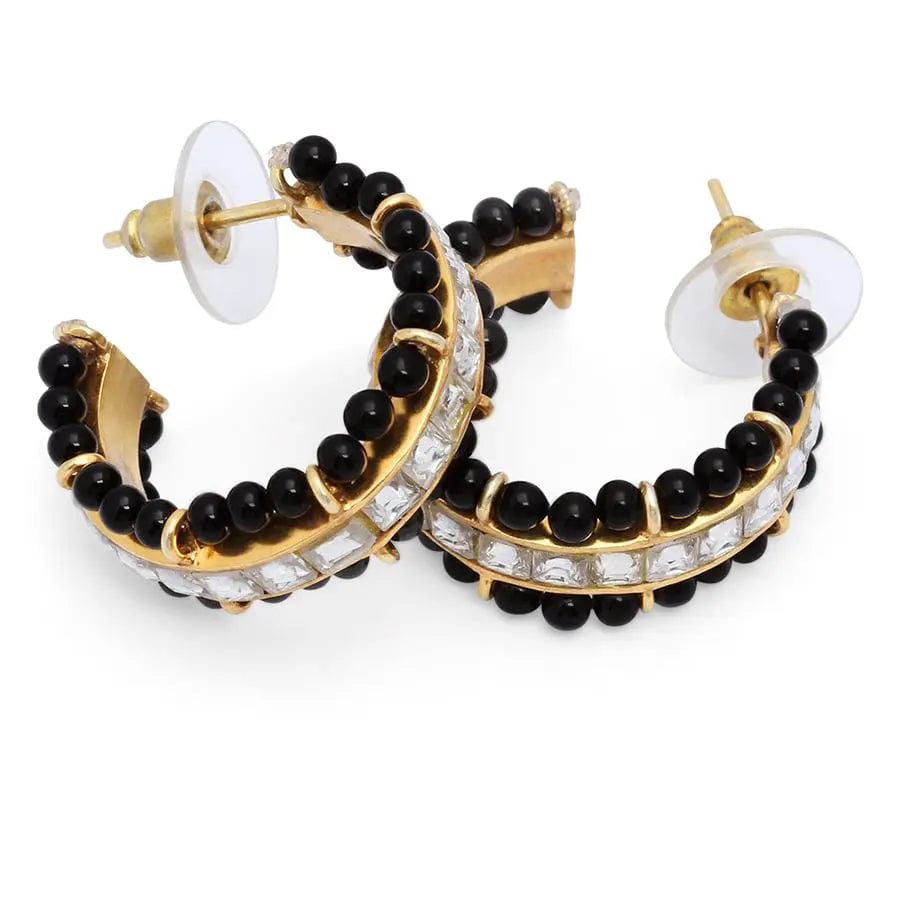 Mangalsutra silver hoop earrings