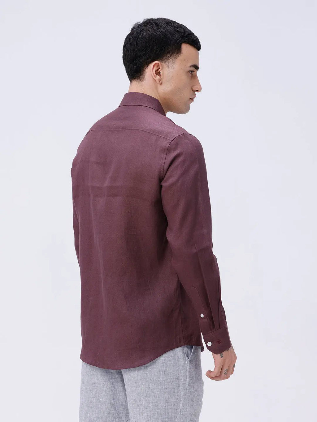 Maroon Full Sleeve Linen ShirtUnited By Hope