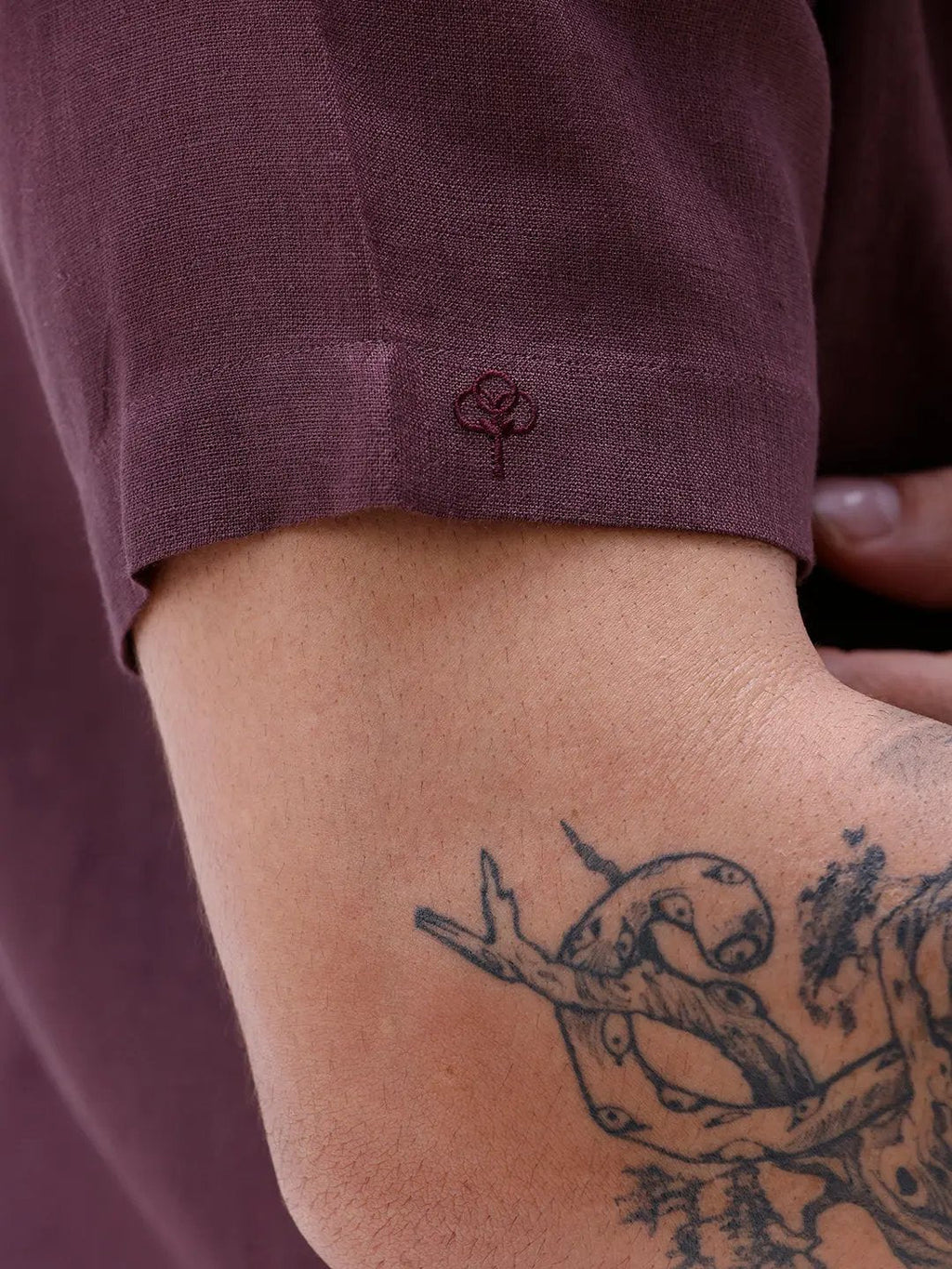 Maroon Short Sleeve Linen ShirtUnited By Hope