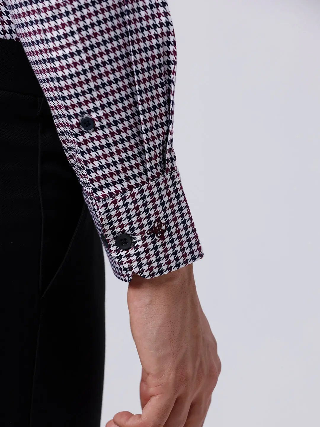 Maroon and Black Structured Dobby ShirtUnited By Hope
