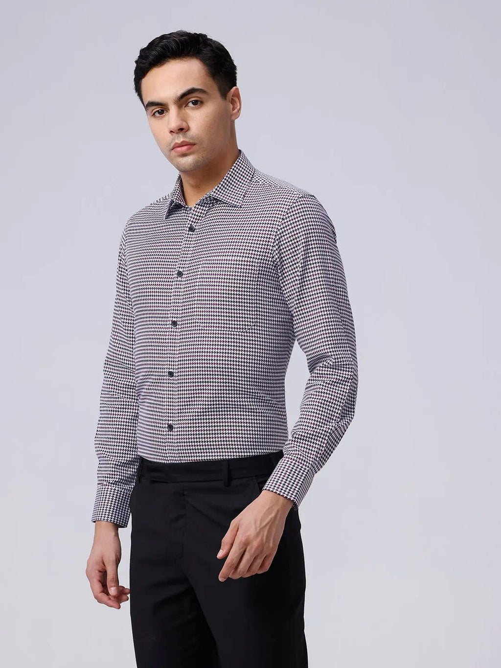 Maroon and Black Structured Dobby ShirtUnited By Hope