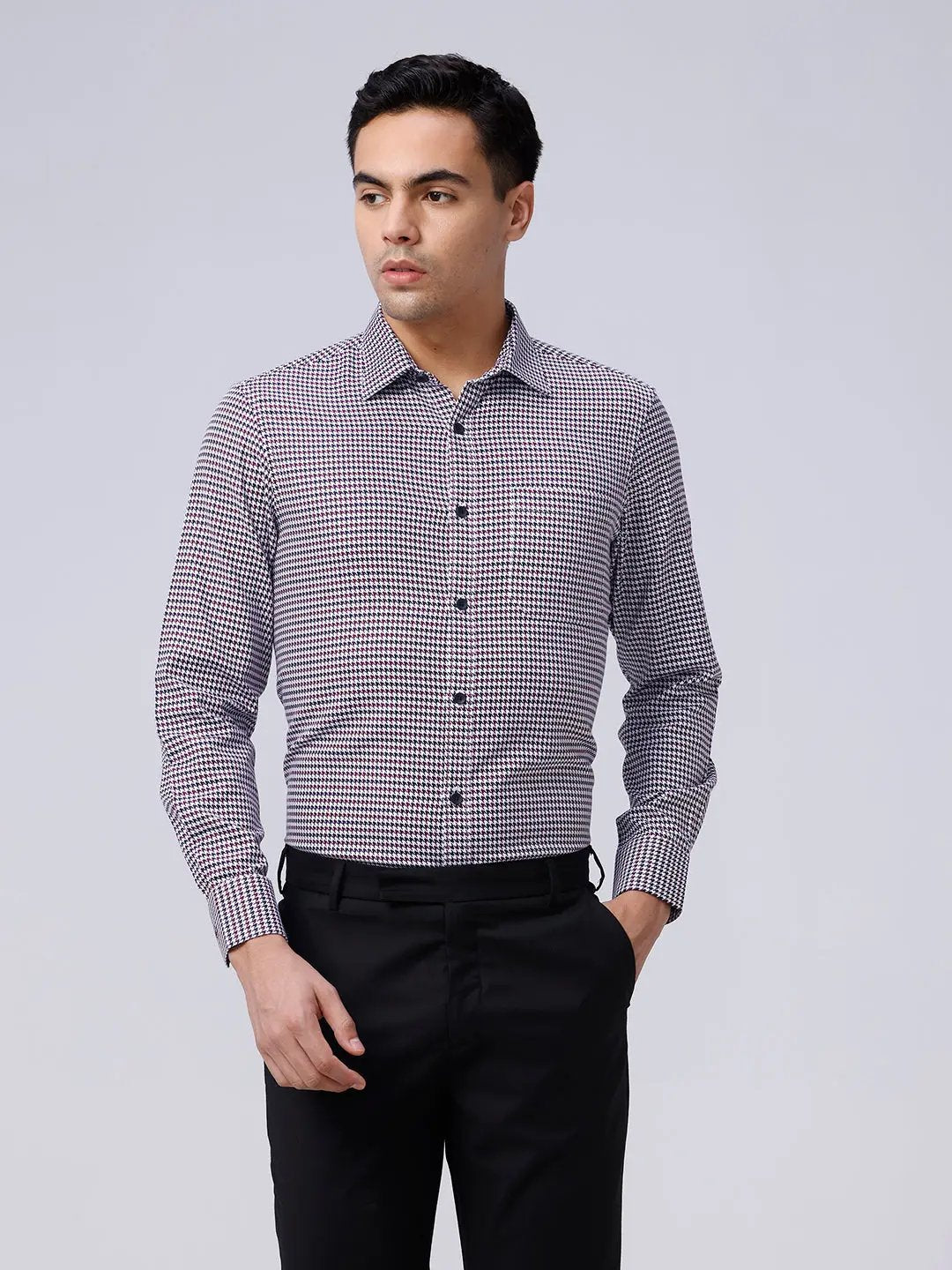 Maroon and Black Structured Dobby ShirtUnited By Hope