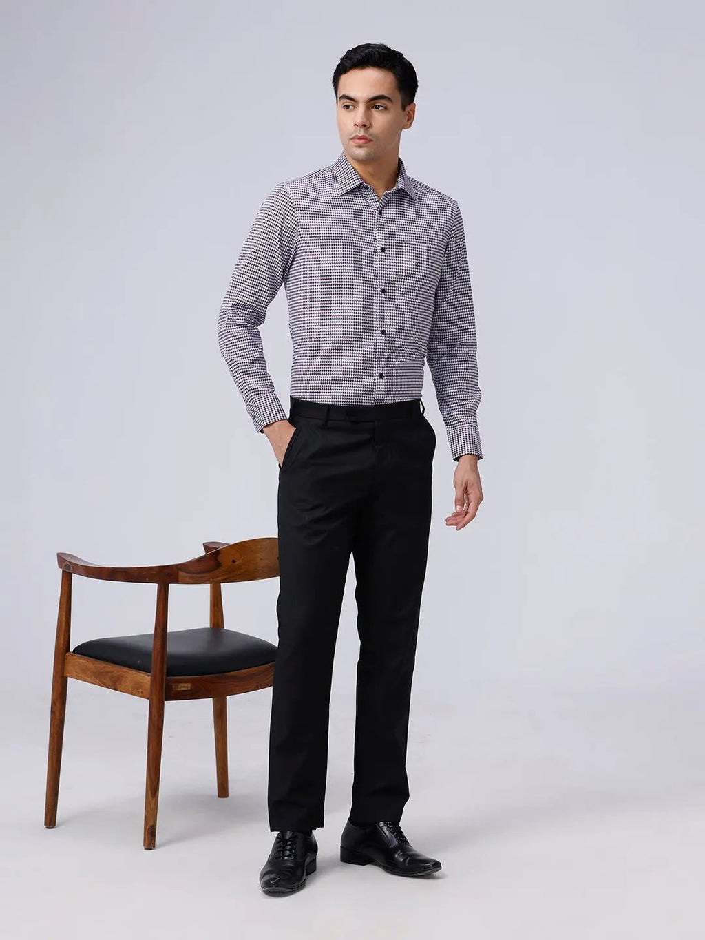 Maroon and Black Structured Dobby ShirtUnited By Hope