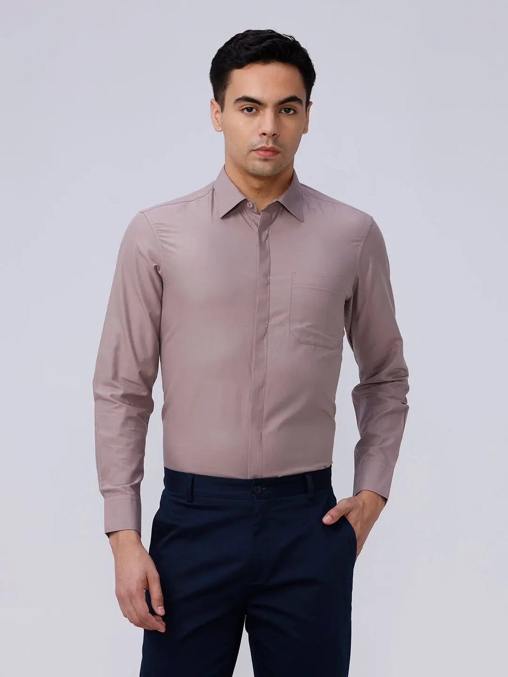 Mauve Cotton Tencel Plain ShirtUnited By Hope