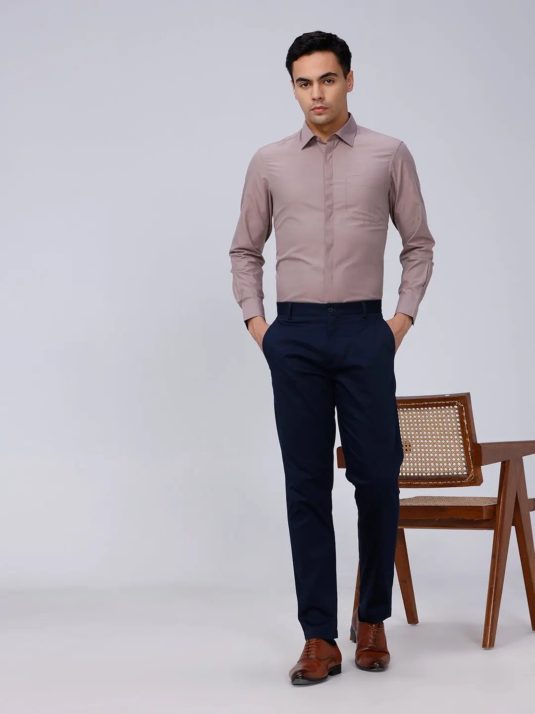Mauve Cotton Tencel Plain ShirtUnited By Hope