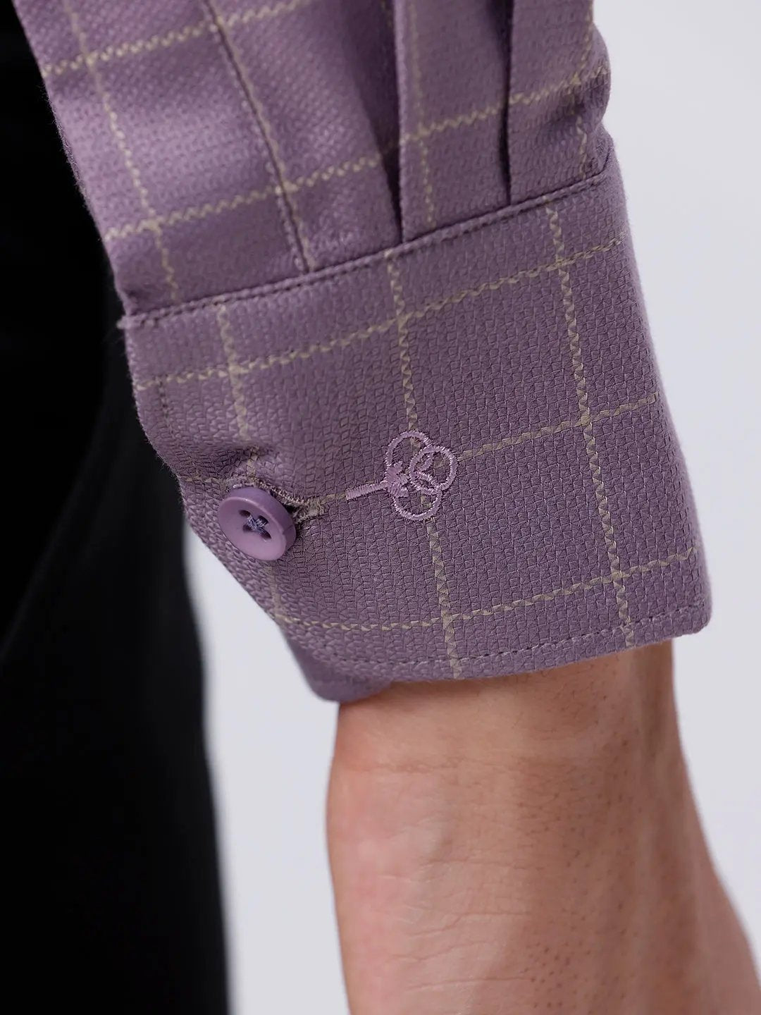 Mauve Dobby Checks ShirtUnited By Hope