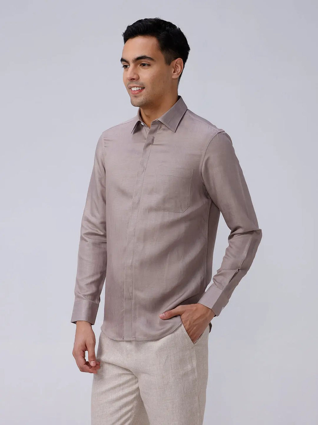 Mauve Plain Tencel ShirtUnited By Hope