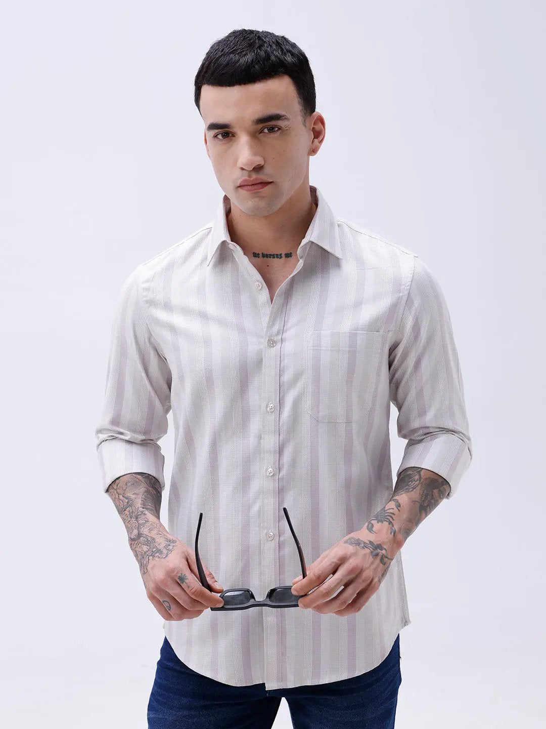 Mauve Striped Twill ShirtUnited By Hope