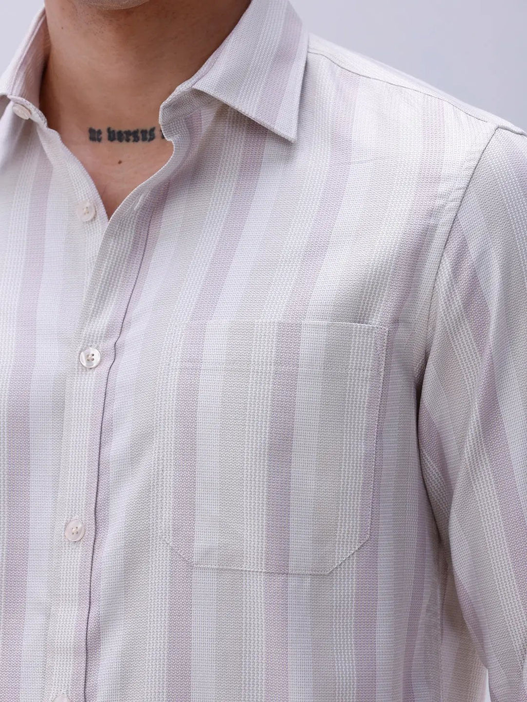Mauve Striped Twill ShirtUnited By Hope