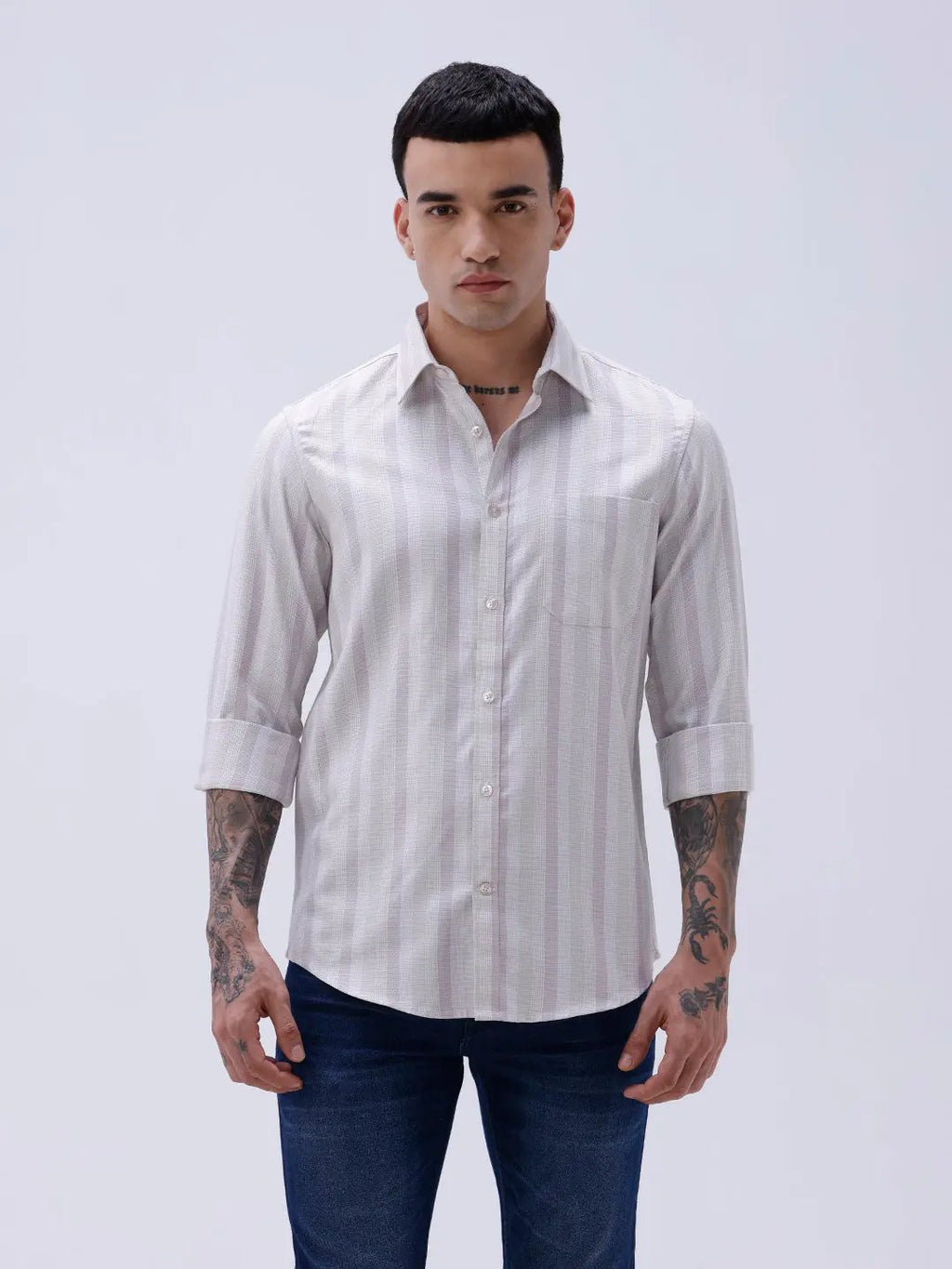 Mauve Striped Twill ShirtUnited By Hope