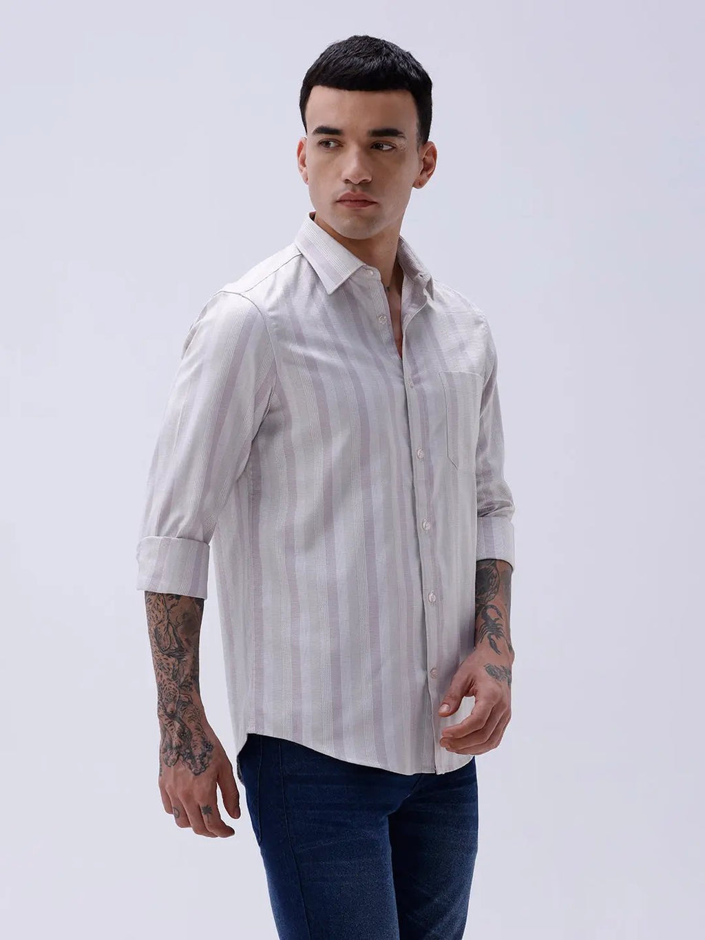 Mauve Striped Twill ShirtUnited By Hope