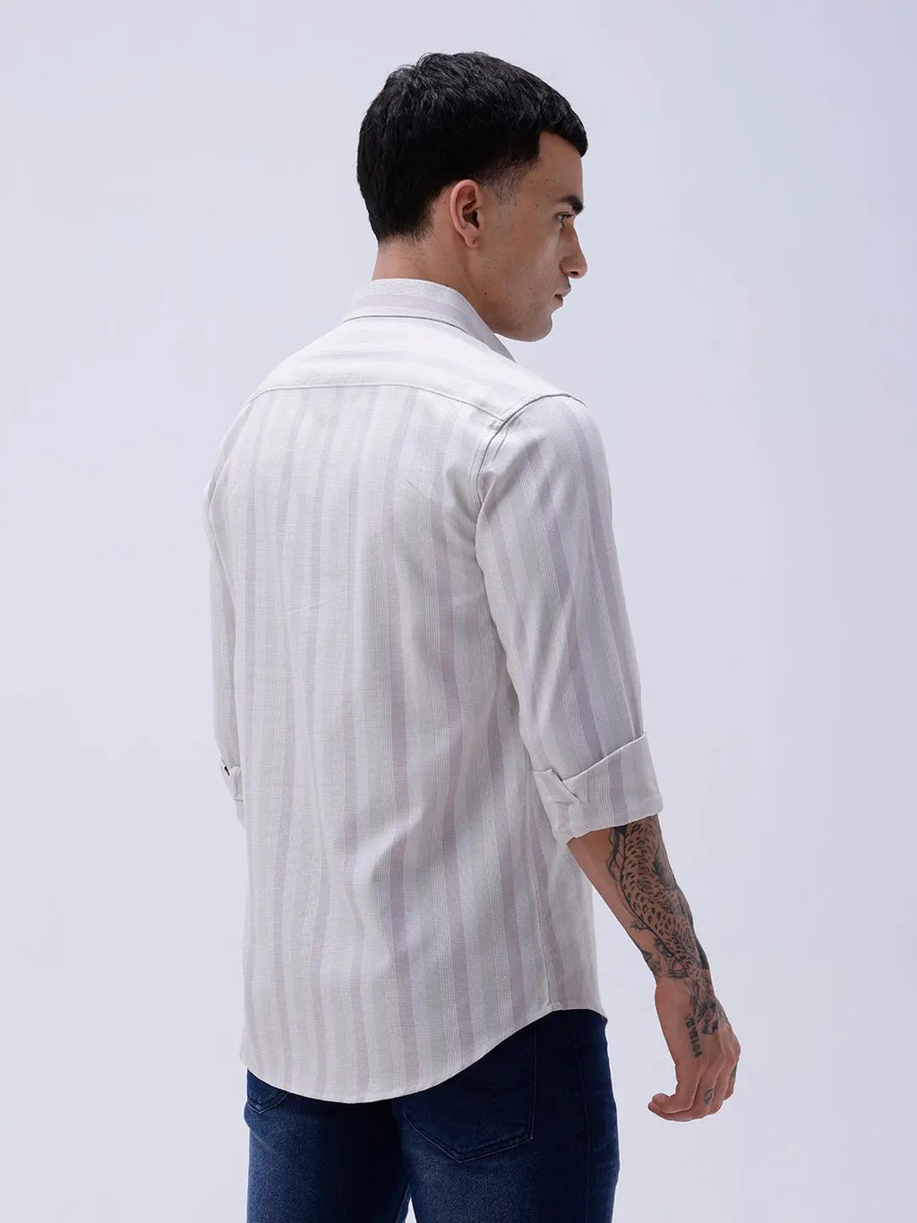 Mauve Striped Twill ShirtUnited By Hope