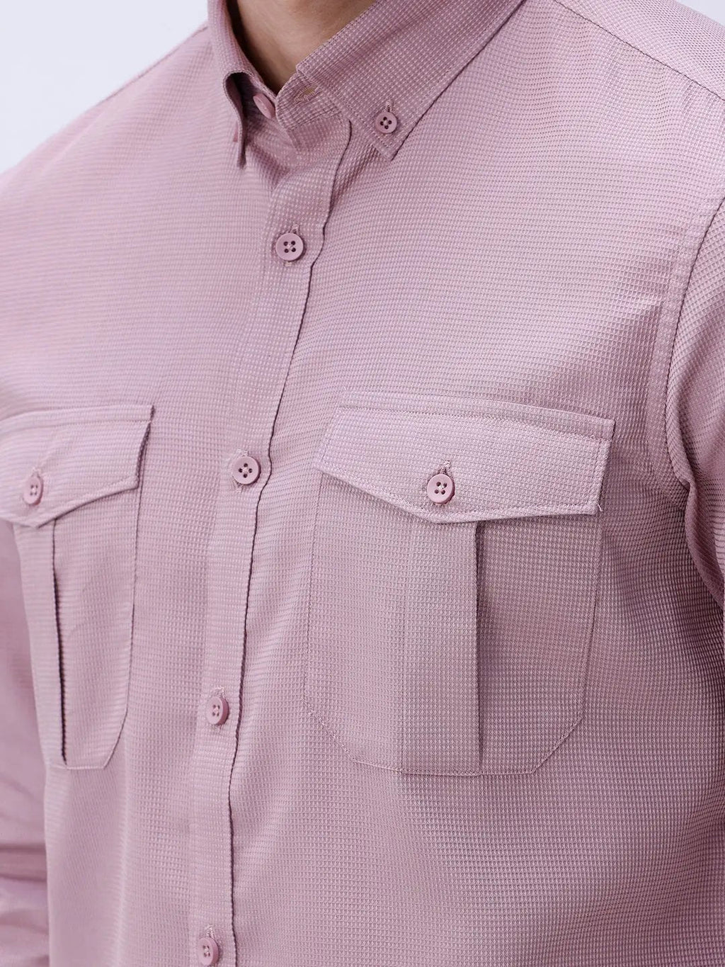 Mauve Waffle Dobby Plain ShirtUnited By Hope