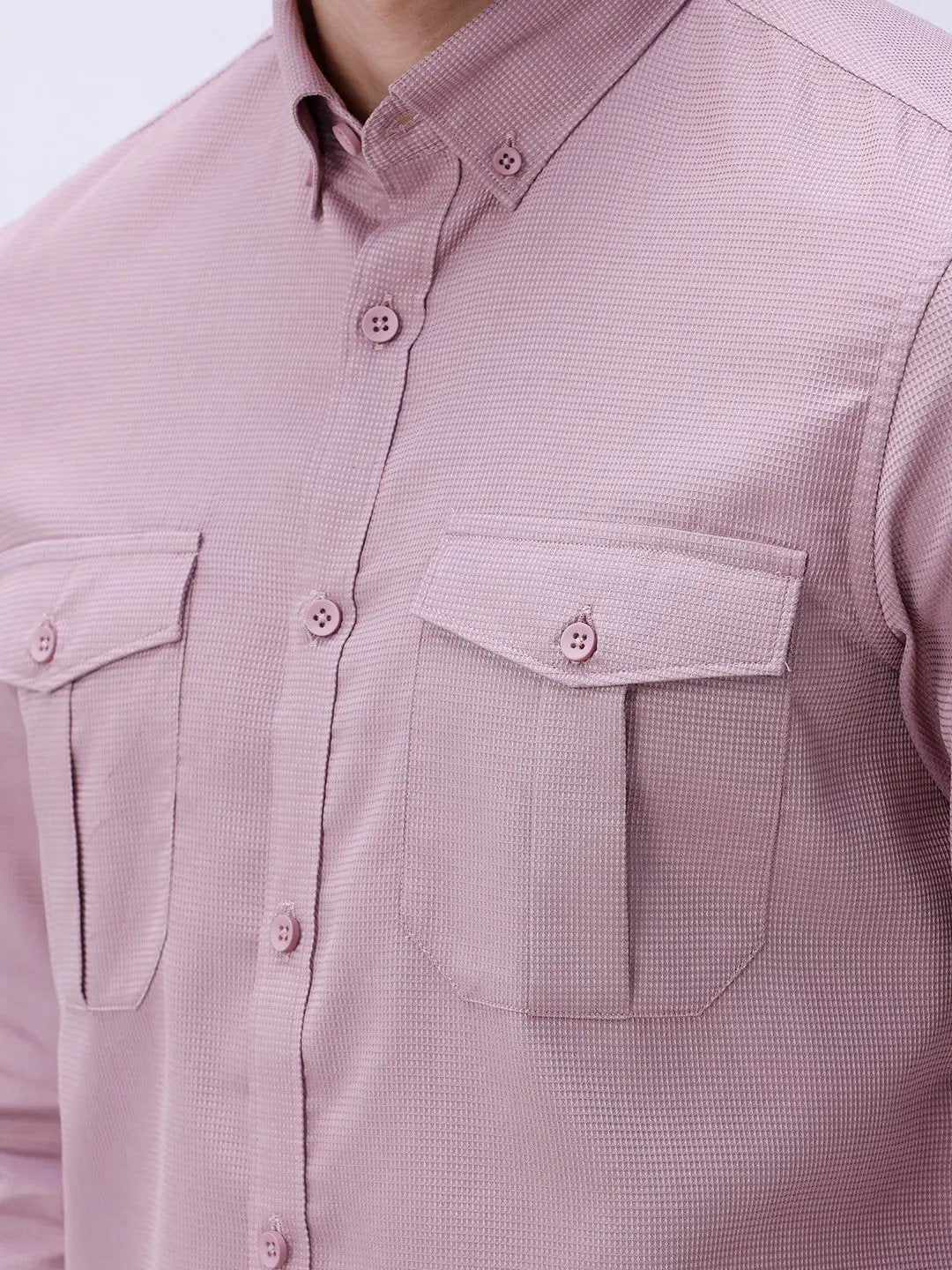 Mauve Waffle Dobby Plain ShirtUnited By Hope